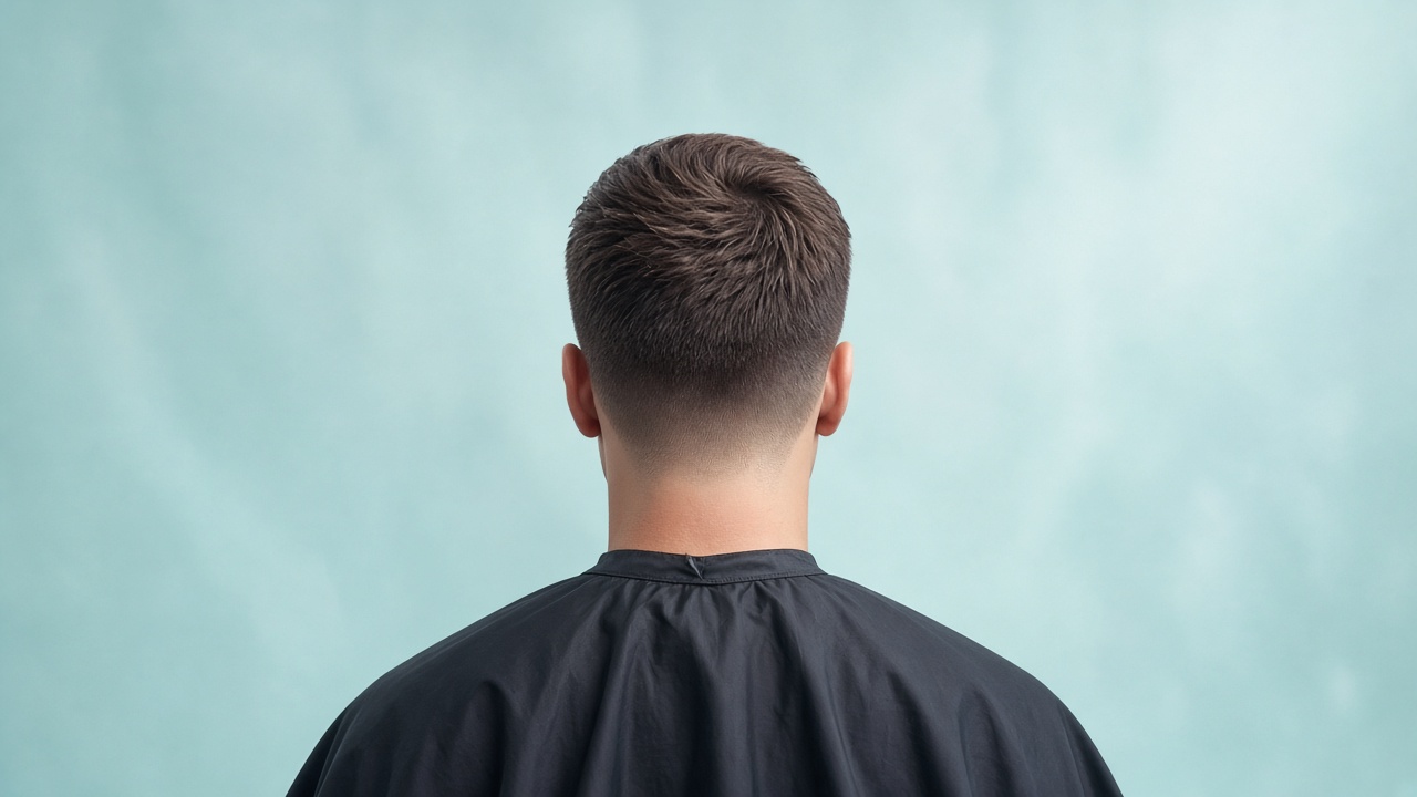 A neat men’s tapered haircut seen from behind