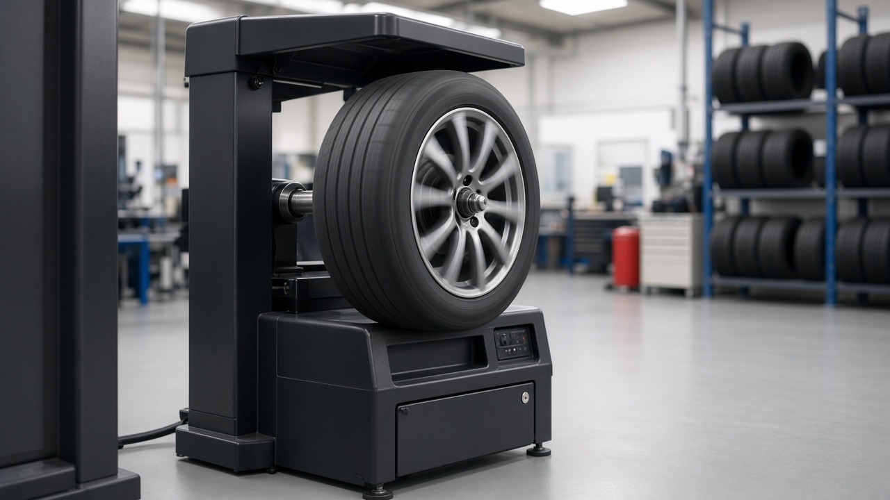 Style inspiration: a wheel and tire spinning on a wheel balancer